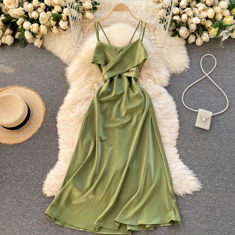 Sexy A line spaghetti straps sage green summer dress women's dress P09 PreppyDress Sexy A line spaghetti straps sage green summer dress women's dress P09 PreppyDress