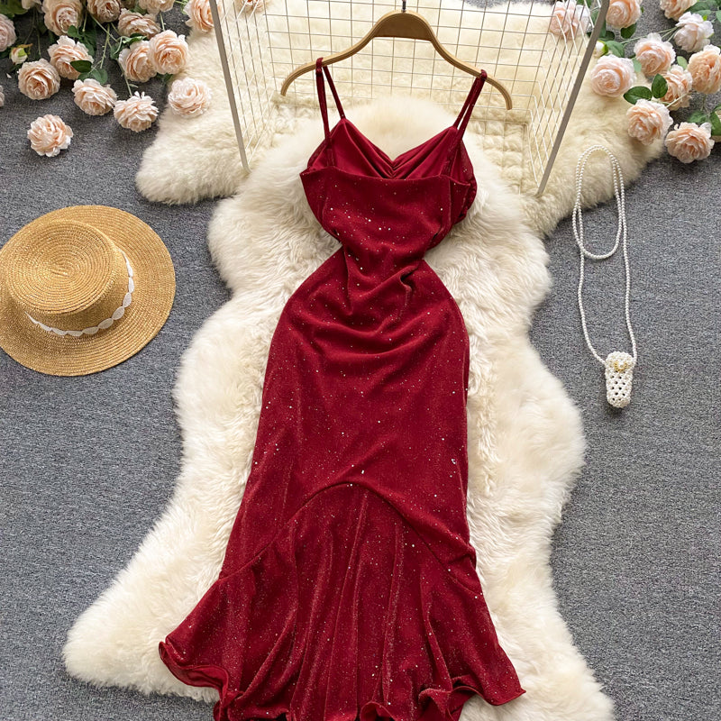 Sexy Spaghetti Straps Red Tight Dress Women Holiday Dress P194