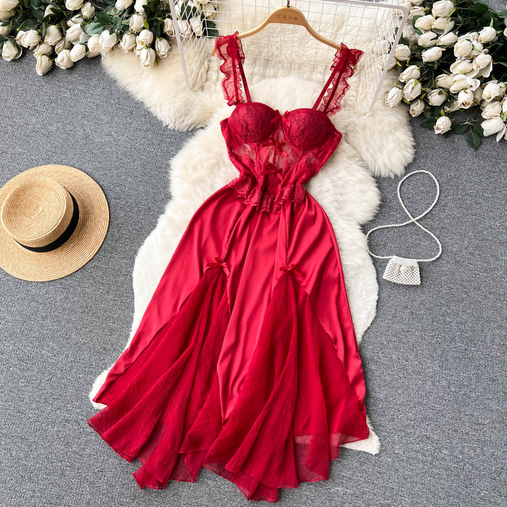 Sexy Spaghetti Straps Hot Lace Dress Women Holiday Dress P202