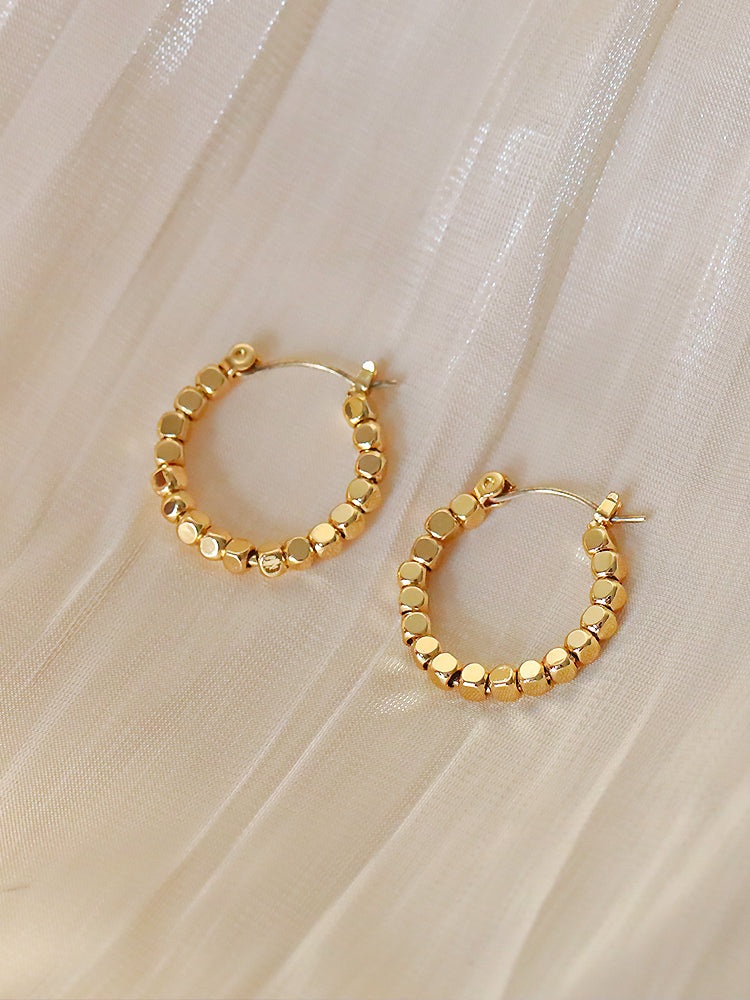 Gold circle earrings earrings female temperament Korean earrings new minimalist style e012