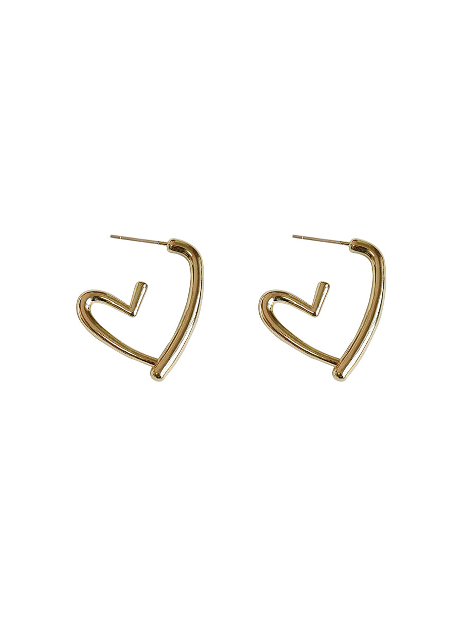 Heart Earrings Square Round Face Earrings Temperament Earrings e014