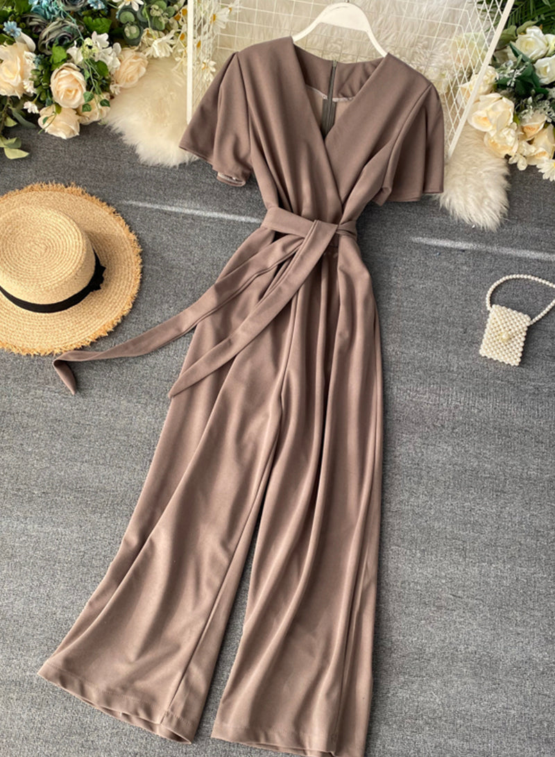 Jumpsuit slim fit wide-leg trousers 074