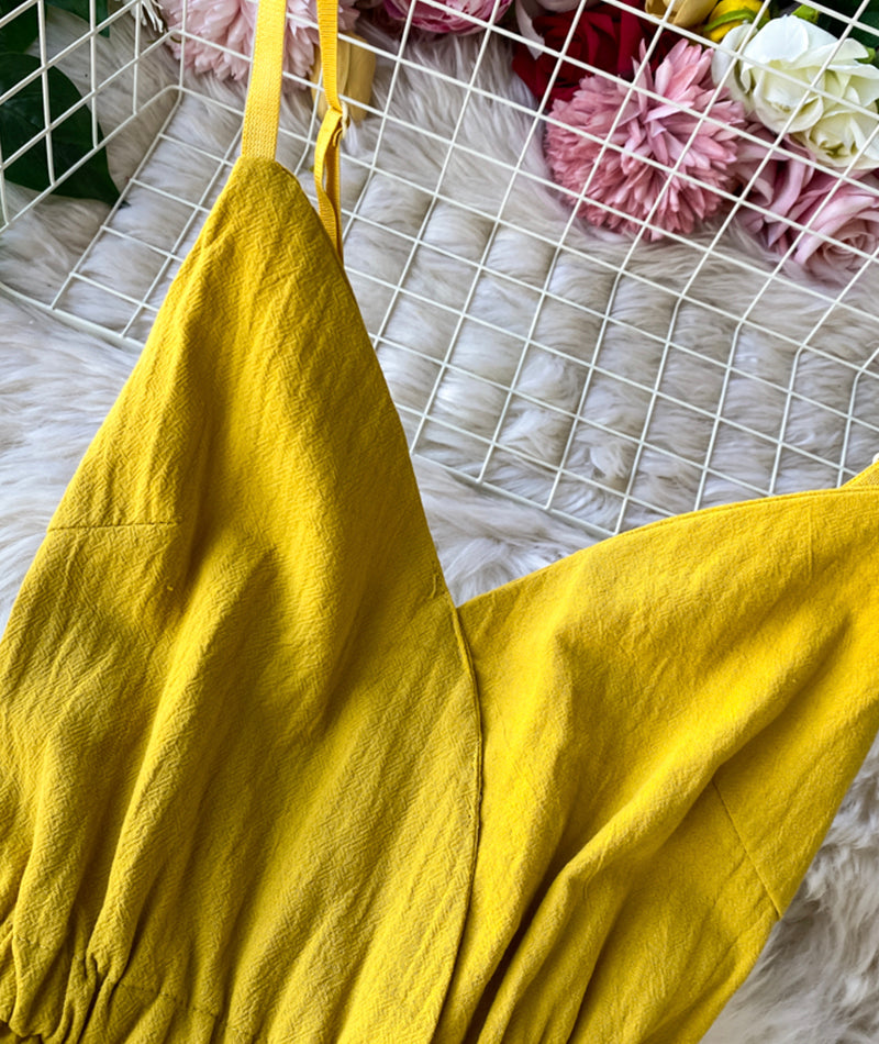 A line v neck backless dress women's dress 054