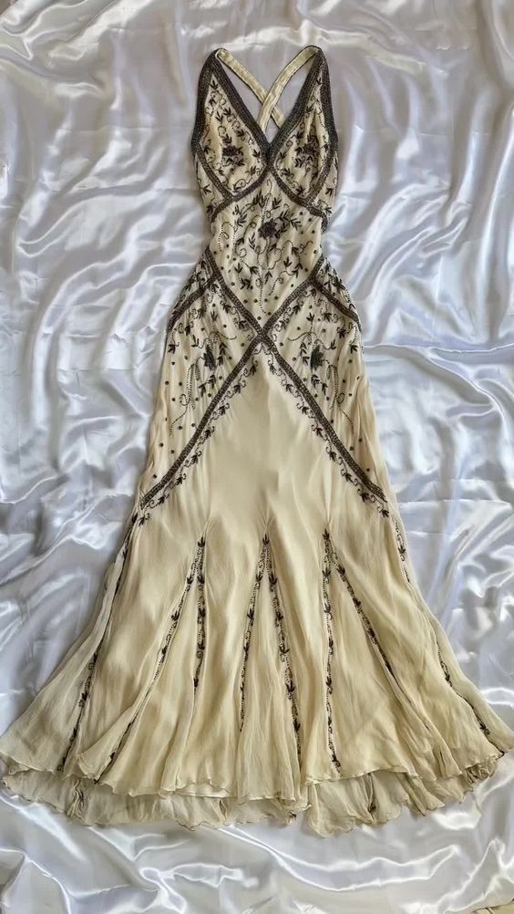 cream long prom dresses Beaded Leaf Cream Lace Sheer Long Sleeve Formal Dress