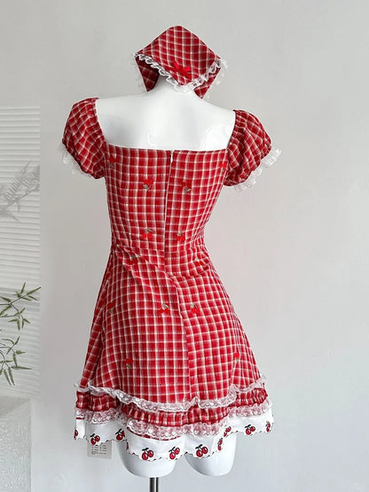 slim fit dress slacks Cute Red Taffeta Skirt Two Piece Ivory Top Nice Homecoming Dresses, MH372 main image 0