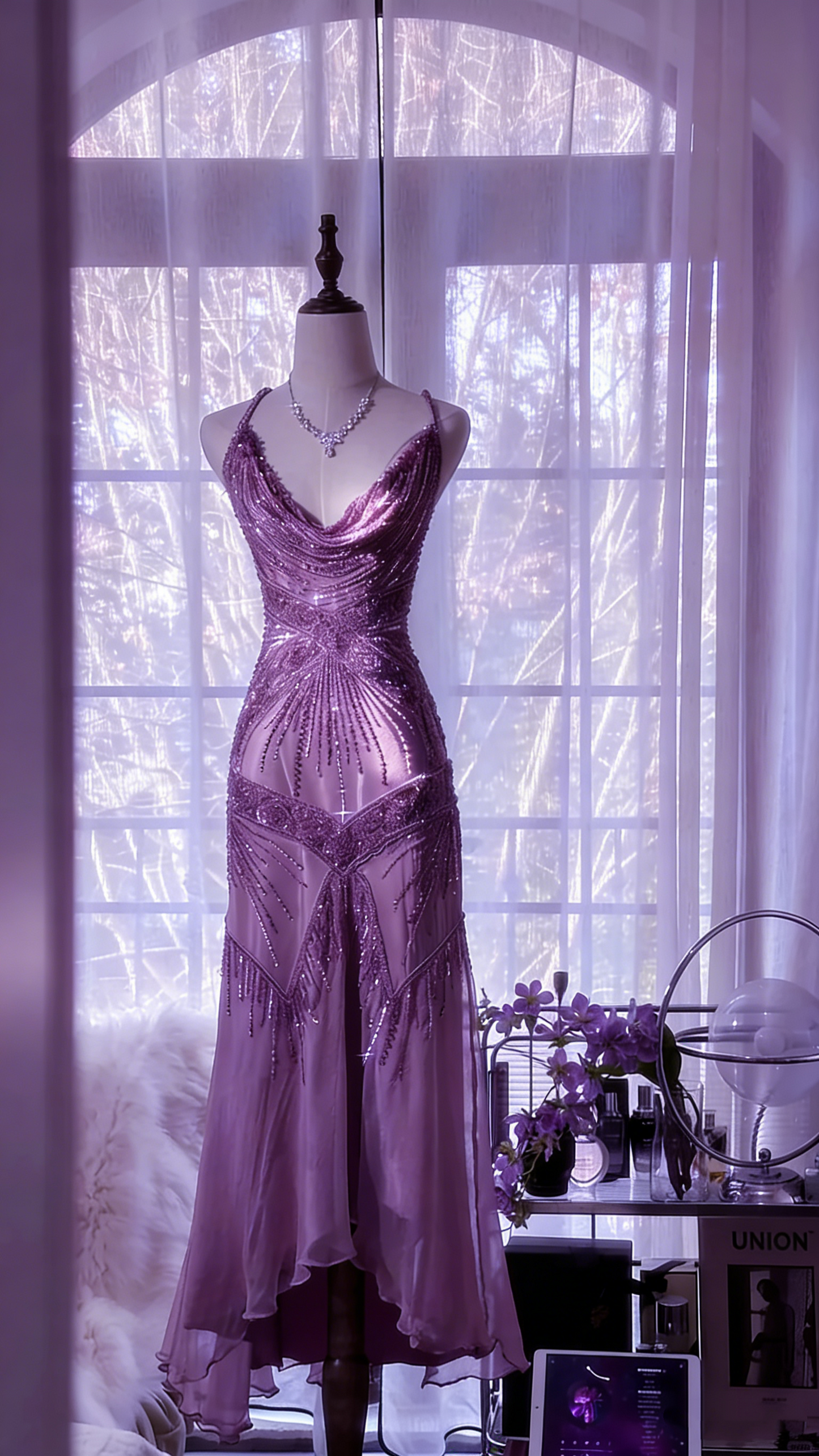Stunning Pink Backless Beaded Chiffon Long Prom Dress P3323