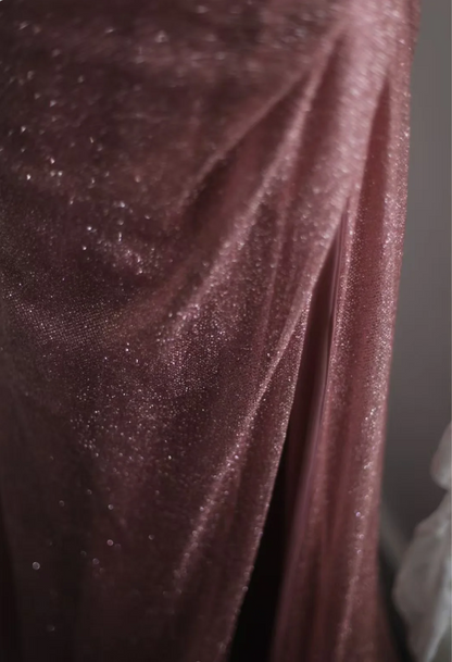 Elegantes pinkfarbenes Meerjungfrauen-Spaghettiträger-Pailletten-Ballkleid Abendkleid P4244