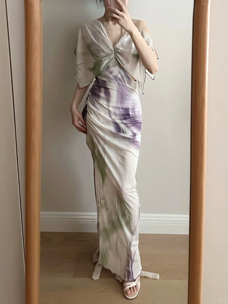 Elegantes Meerjungfrauen-Chiffon-langes Ballkleid Abendkleid P4263