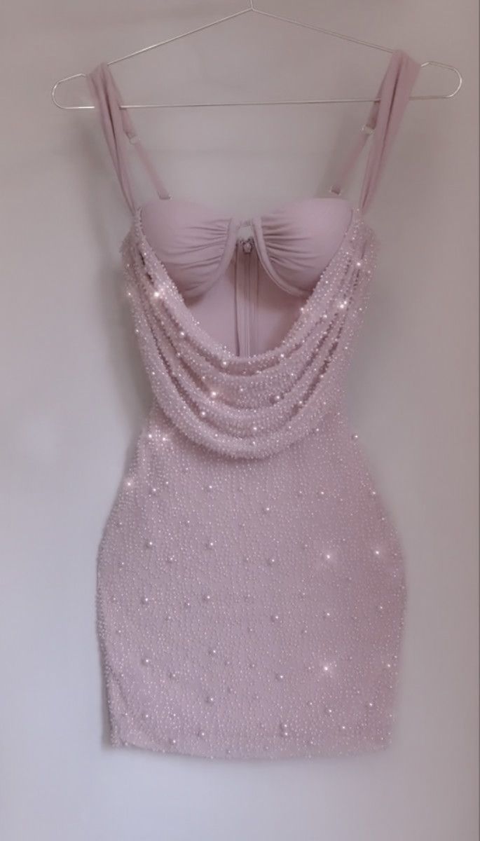 Niedliches rosa Trägerkleid mit Hohlperlen, figurbetont, zum 17. Geburtstag, Homecoming-Kleid P3950