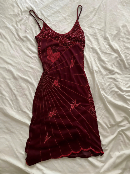 Vintage Black Strapless Butterfly Sequin Birthday Short Skirt Homecoming Dress P3819