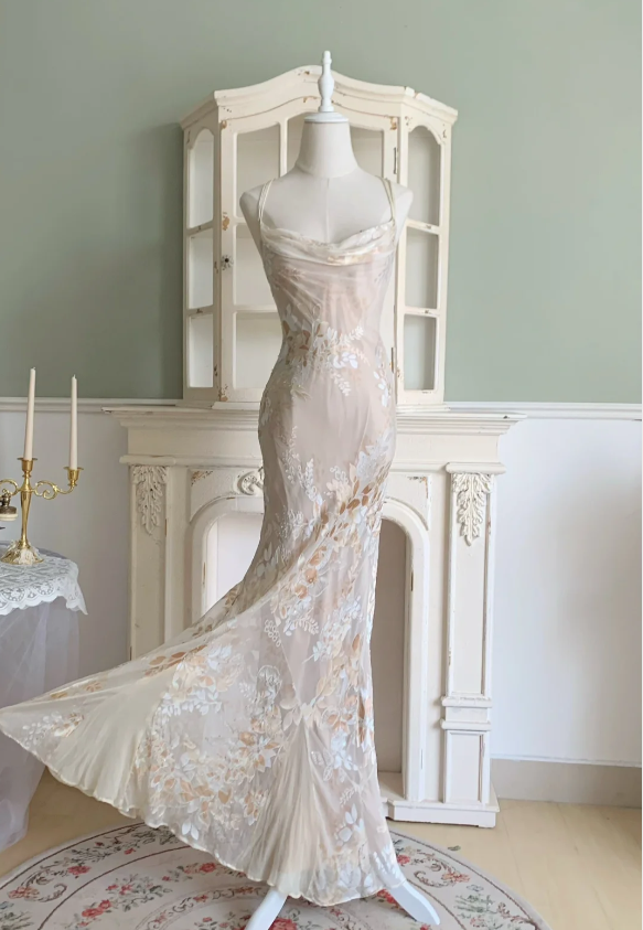 Elegantes Meerjungfrau-Abendkleid aus Chiffon mit Spaghettiträgern P4328