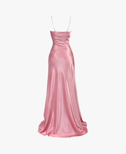 Robe de bal sirène simple longue avec fente pour 22e anniversaire P1387