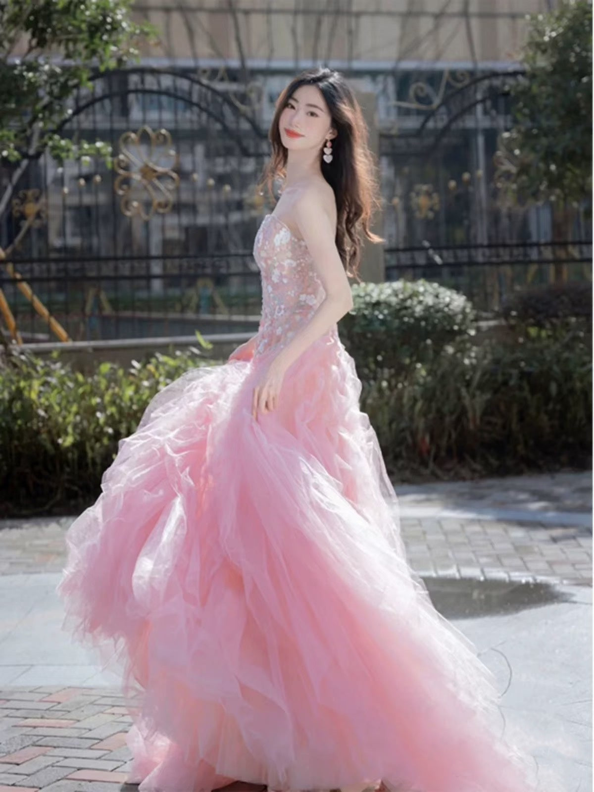 Luxurious Ball Gown Strapless Pink Tulle Long Prom Dress P1720 PreppyDress Luxurious Ball Gown Strapless Pink Tulle Long Prom Dress P1720 PreppyDress