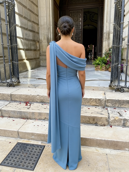 one prom dresses Stacees 2026 Prom Dress Black A-line One-Shoulder Floor-Length Satin Slit