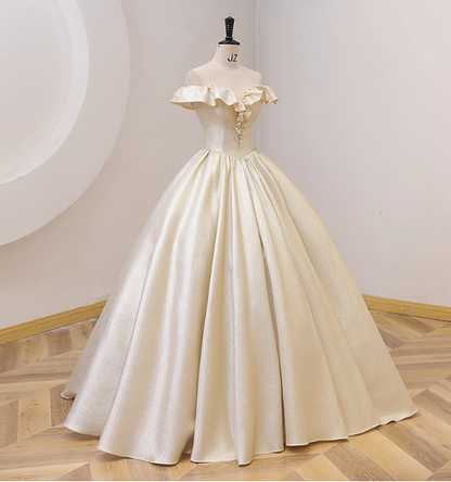 Elegantes Vintage One-Shoulder Rüschen Glänzend Satin Ballkleid Abendkleid Sweet 16 Kleid P4413