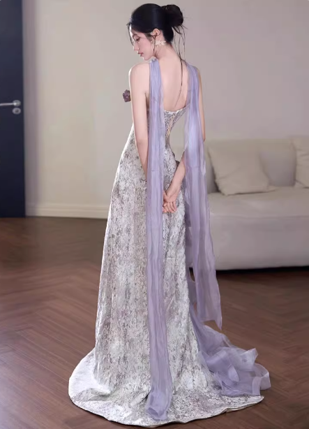 Wunderschönes lila-weißes trägerloses Ballkleid mit 3D-Blumen aus Tüll und Satin, langes Abschlussballkleid Abendkleid P4430