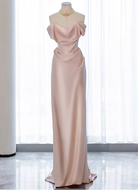 Elegantes, schwarzes, tailliertes, schulterfreies Satin-Ballkleid Abendkleid P4437