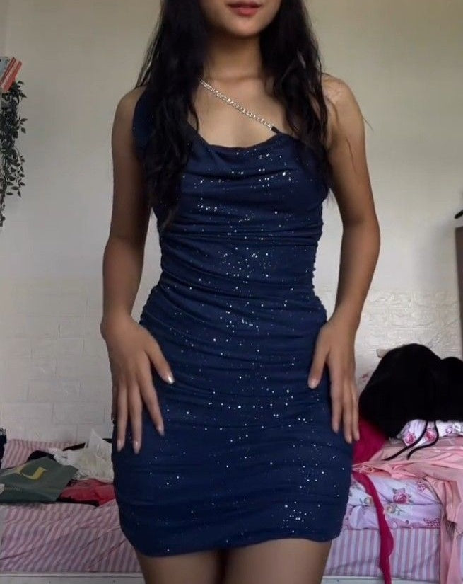 Shiny Homecoming Dress Spaghetti Straps Sheath Cocktail Dress Short Birthday Dress    P4928