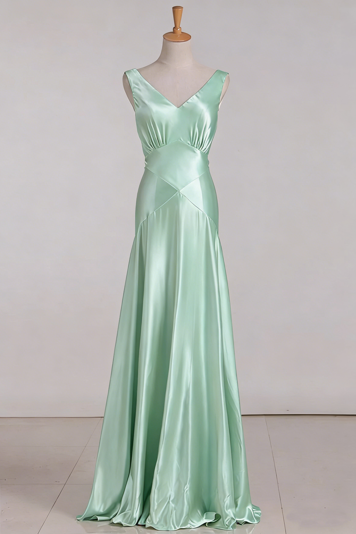 Robe de bal longue en satin rose avec col en V et sirène vintage, robe de soirée P2456