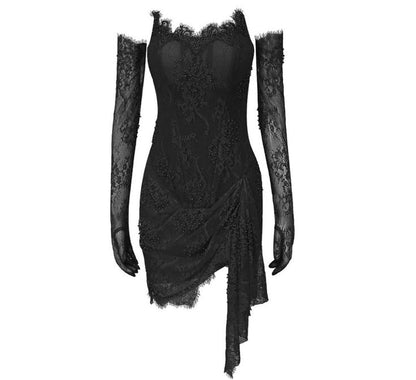 Élégante mini-robe de 17ème anniversaire bustier Robe de soirée d'anniversaire noire P331