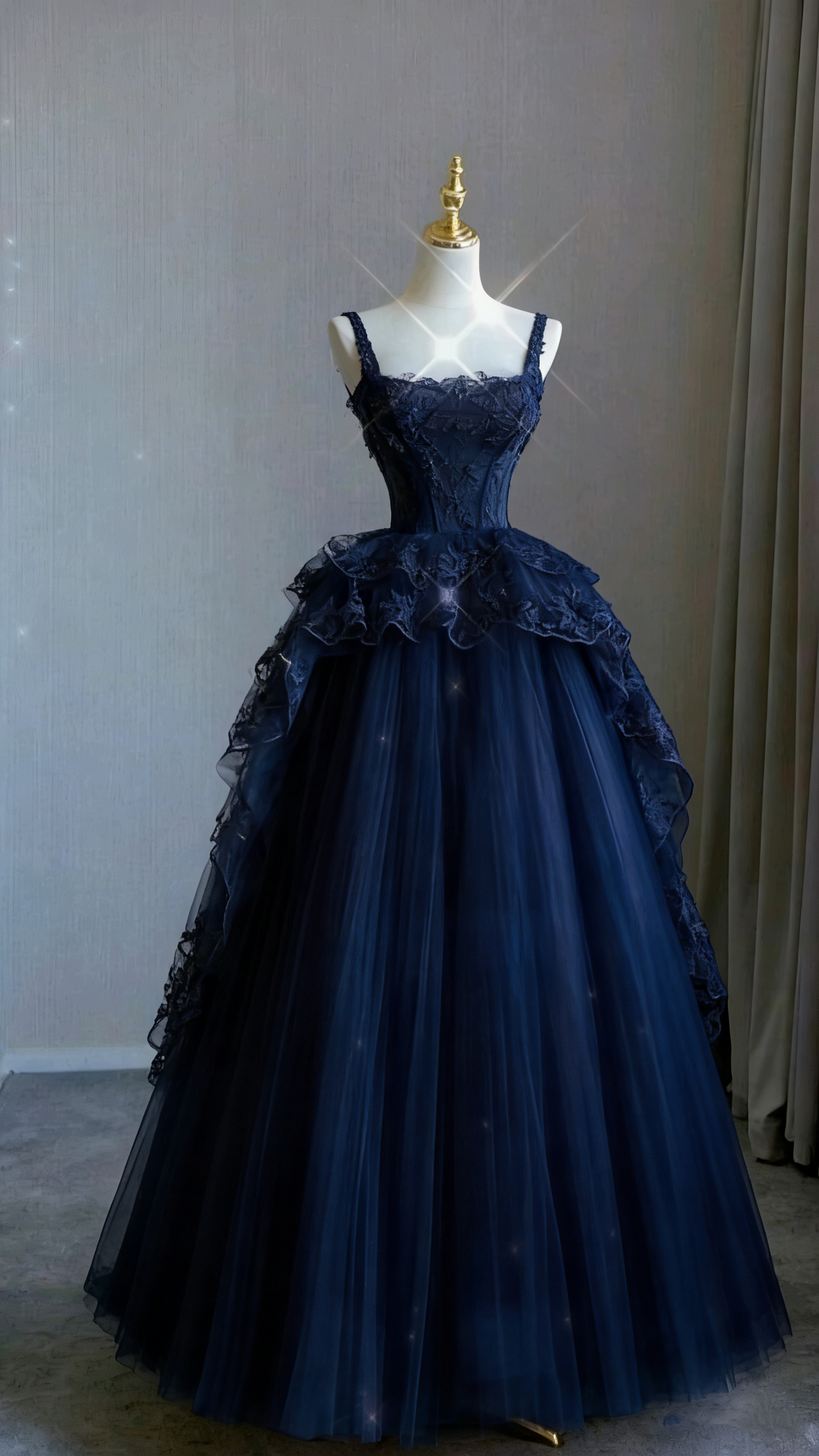 Modest Ball Gown Straps Pink Tulle Prom Dresses 22th Birthday Outfit P1786
