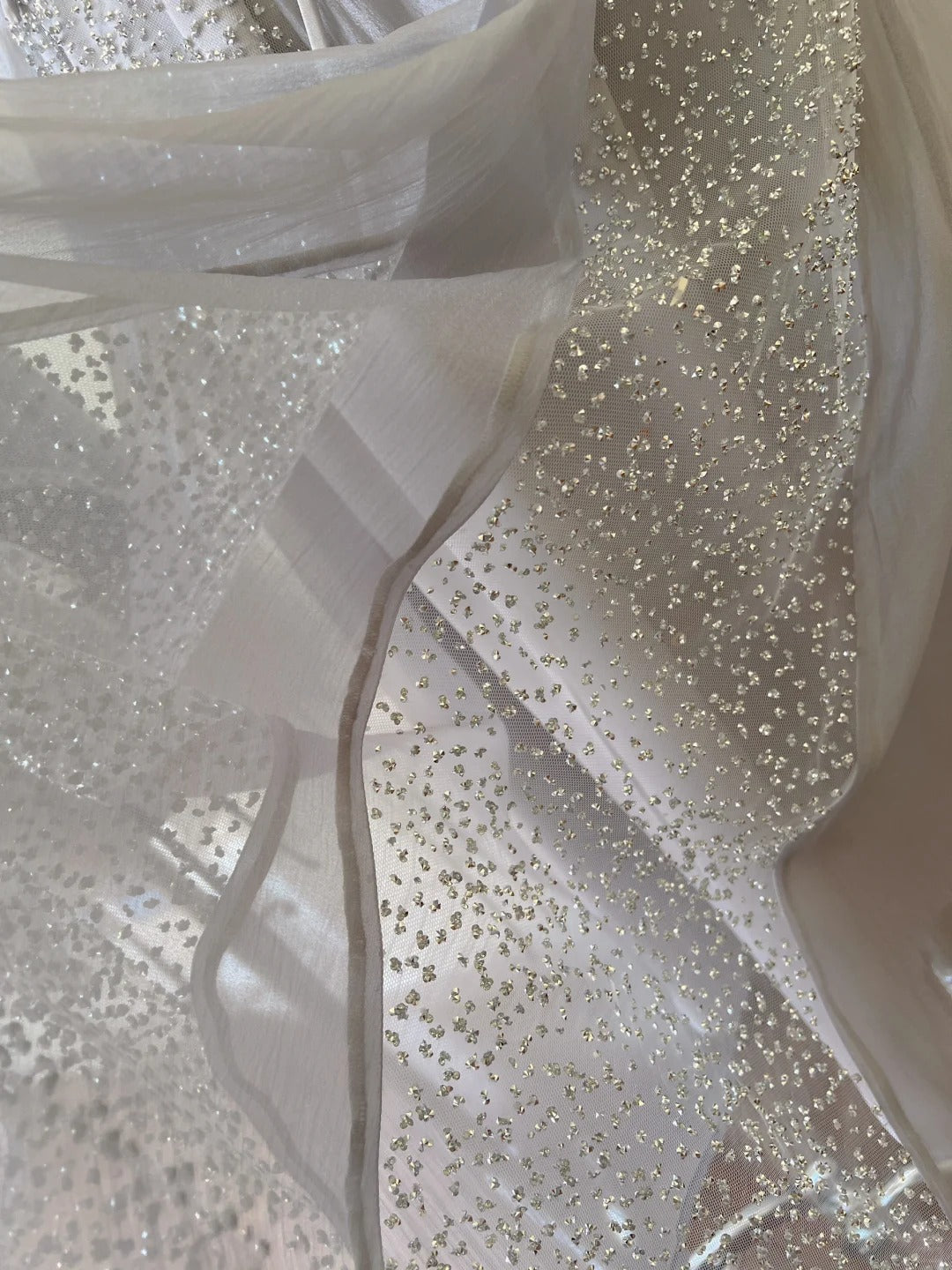 Sparkling A-line Strap Sequined Tassel Tulle Long Prom Dress Evening Dress P4060