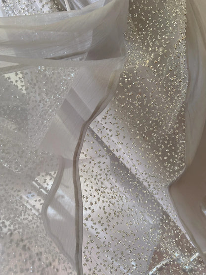 Glitzerndes A-Linien-Träger Pailletten Quasten Tüll Langes Ballkleid Abendkleid P4060
