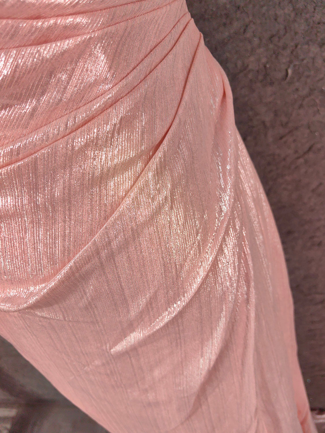 Sweet Pink Spaghetti Strap V-Neck Ruffled Open Back Satin Train Prom Dress Evening Dress Bridesmaid Dress P4653