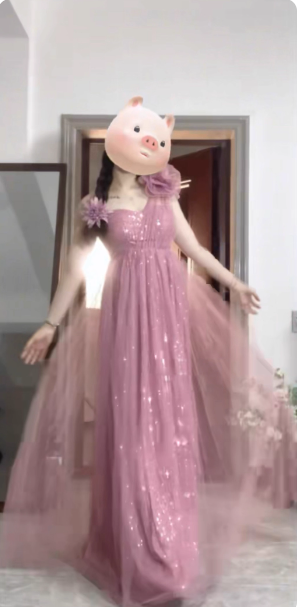 Süßes Blush Lila A-Linien-One-Shoulder 3D-Blumen Pailletten Tüll Langes Ballkleid Abendkleid P4675