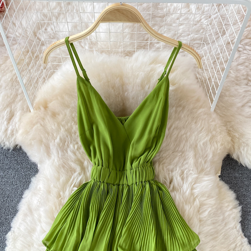 Cute V Neck Short A Line Dress Fashion Dress P340