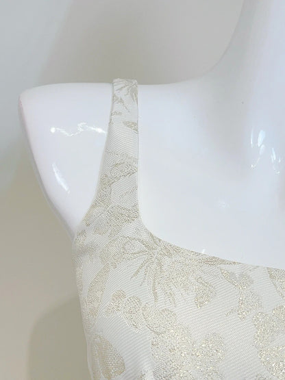 Retro Palace Elfenbein A-Linie Carmen-Ausschnitt Träger Jacquard Tüll Ballkleid Abendkleid P4071