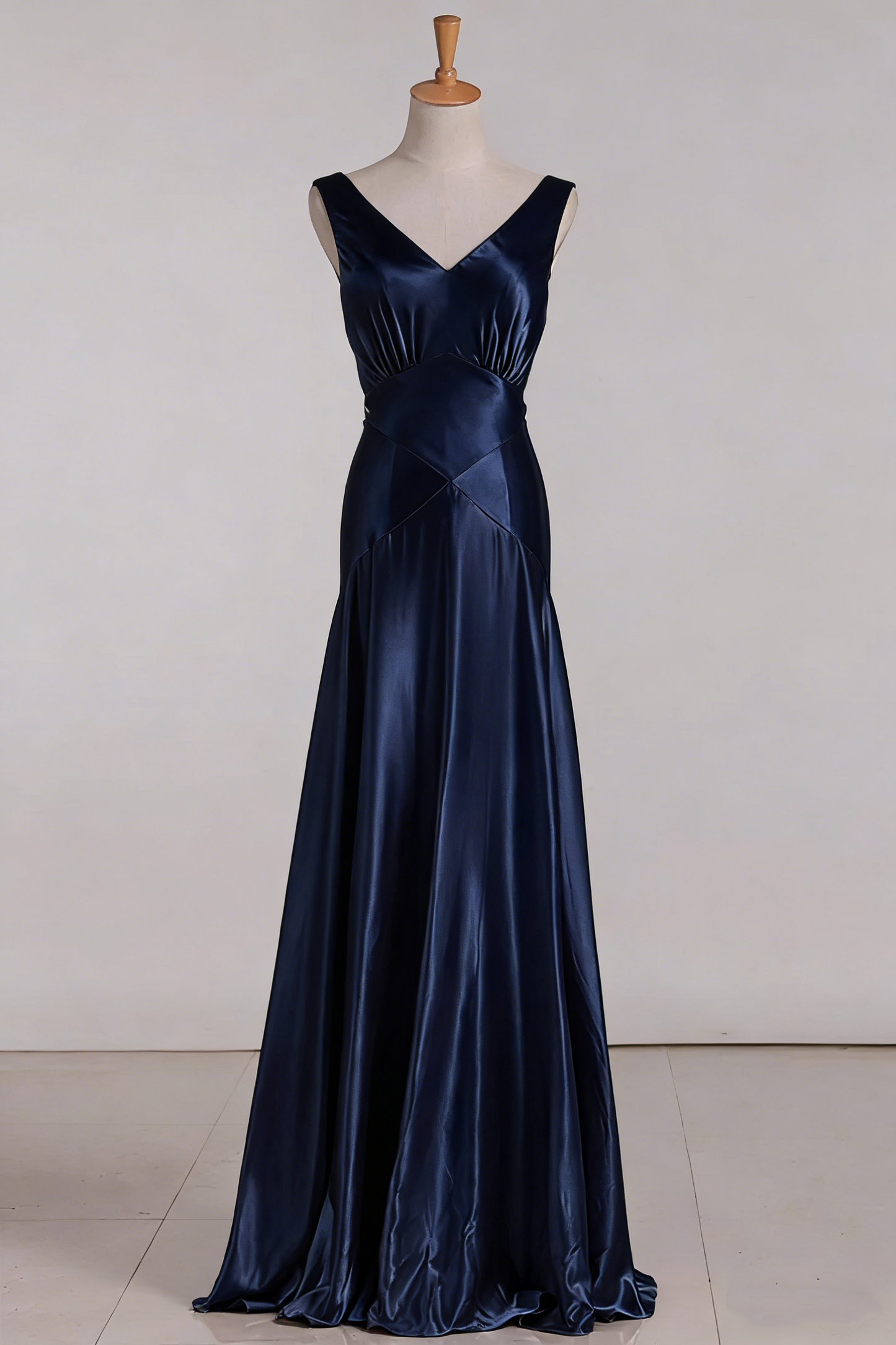 Robe de bal longue en satin rose avec col en V et sirène vintage, robe de soirée P2456