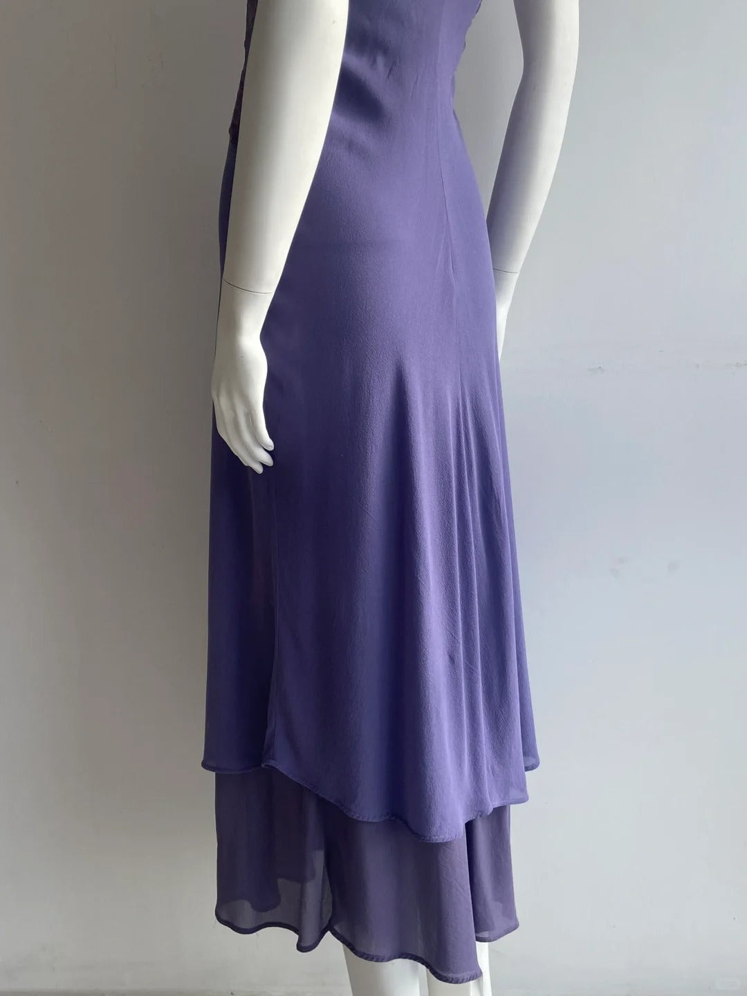 Sexy lila Spaghetti-Träger Spitze Meerjungfrau Chiffon Ballkleid Abendkleid P4849