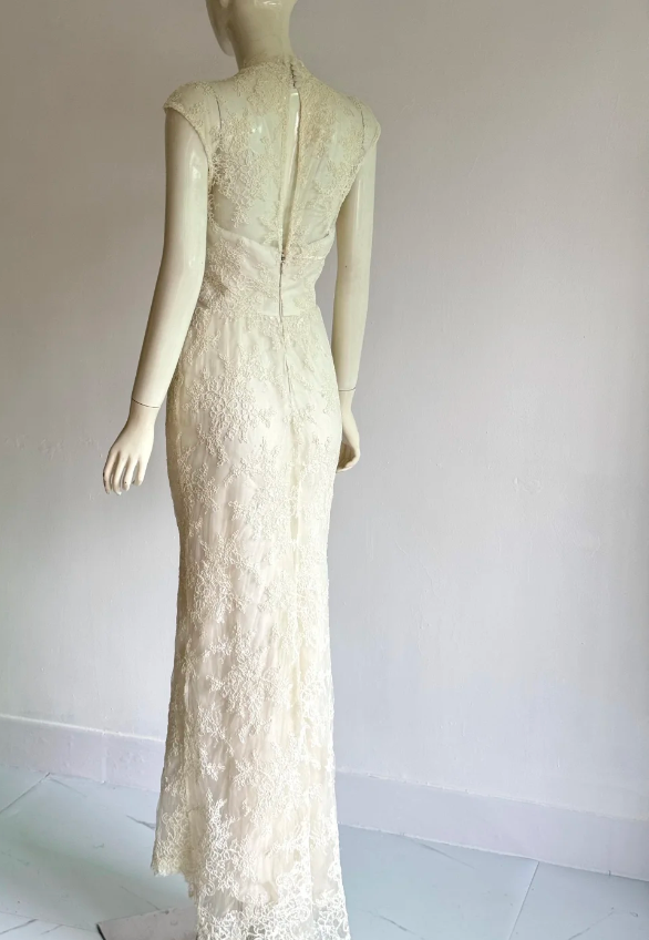 Elegantes weißes Spitzen-Meerjungfrauen-Abendkleid mit langen Wickelrock für den Abschlussball P4855