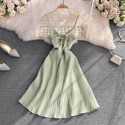 Süßes A-Linien-Kleid mit V-Ausschnitt, modisches Kleid P344