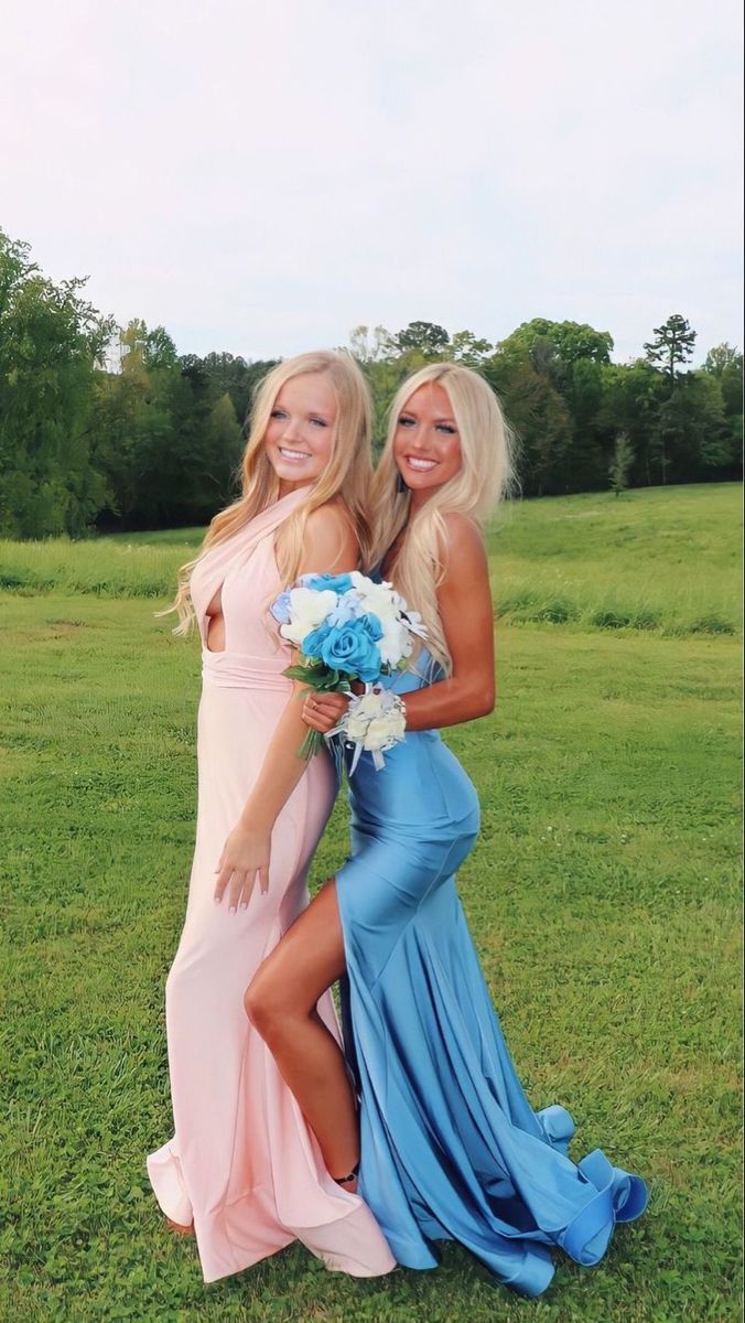 Sexy Meerjungfrau Blaues Abendkleid mit Schlitz Abschlussball Geburtstag Outfits P645