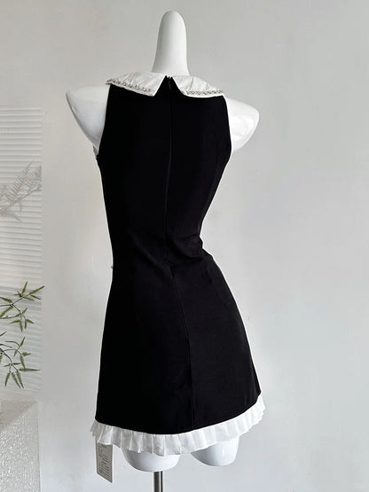 Sweet Black Baby Doll Collar Pearl Satin A-line 17th Birthday Homecomi –  PreppyDress