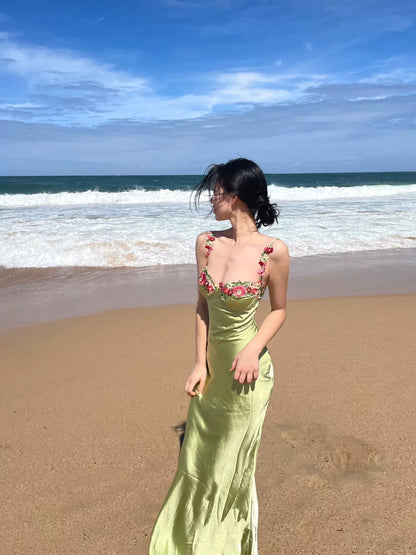 Vintage Mermaid Straps Birthday Party Dresses Ankle Length Bud Green P –  PreppyDress