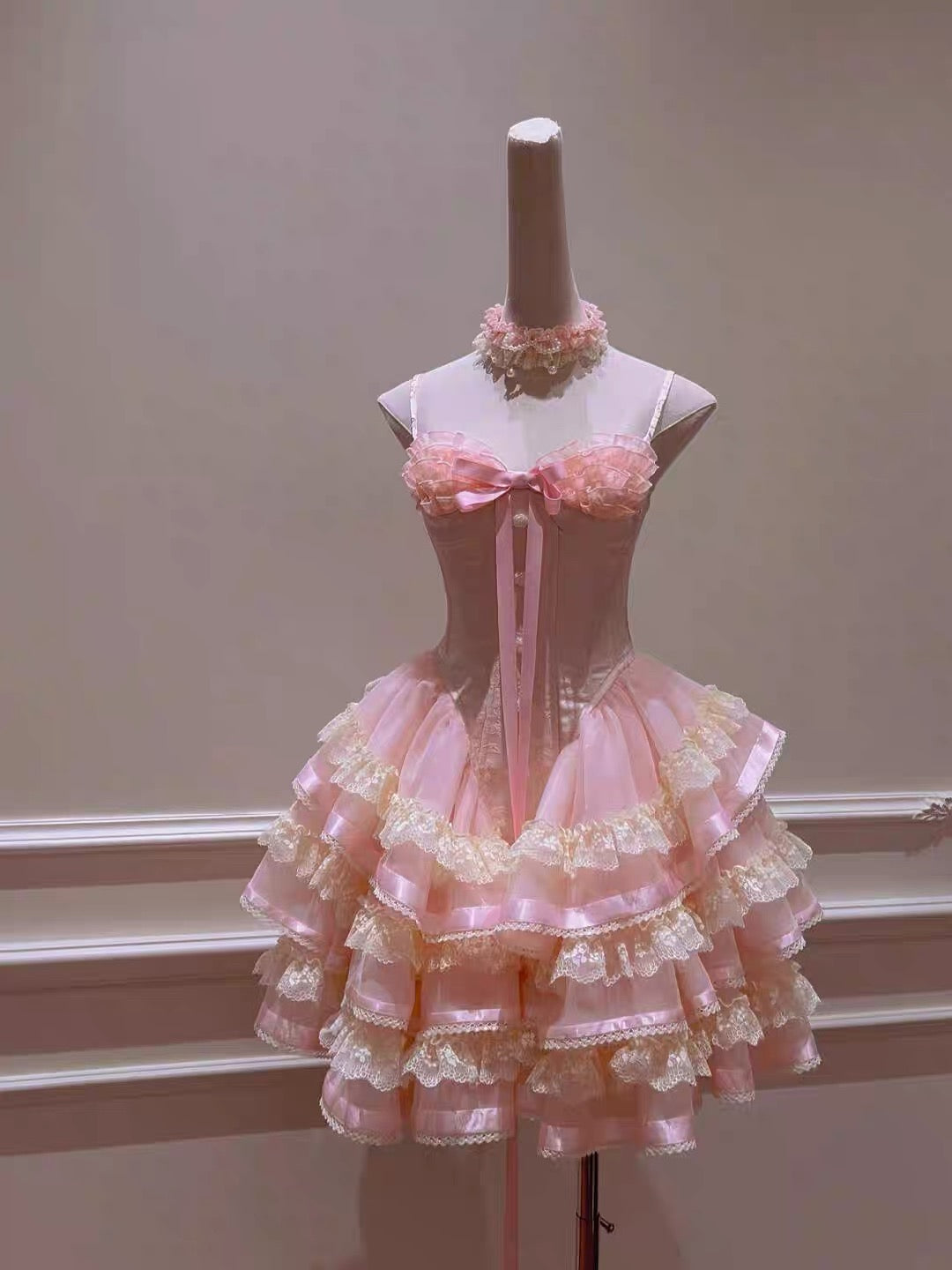 Prinzessin Herzförmiger Kragen Schleife Fischgrätenmuster Spitzenbesatz Flauschiges 17. Geburtstag Homecoming Kleid P3781
