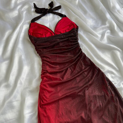 Beautiful Halter Birthday Party Dresses Red Prom Dresses P692 - AS PHOTO / US2 Beautiful Halter Birthday Party Dresses Red Prom Dresses P692 - AS PHOTO / US2
