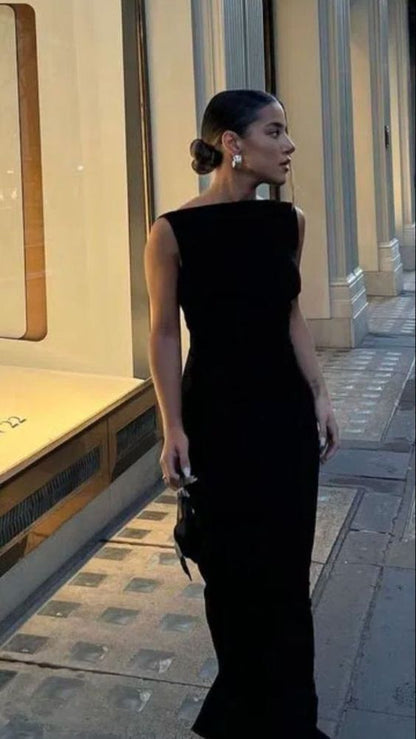 Simple Mermaid Straps Floor Length Sleeveless Black Prom Dress P1160 –  PreppyDress