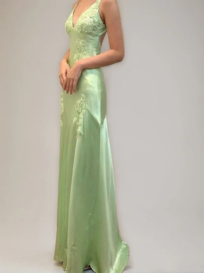 Sexy A Line Sage Green Satin Prom Dresses 21th Birthday Outfit P2107 –  PreppyDress