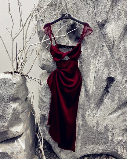 Robes de bal sirène modestes bordeaux pour le 21e anniversaire Tenue P1021