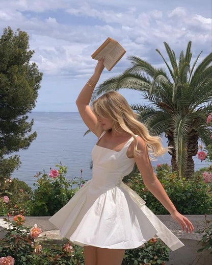 Simple Sheath White 18th Birthday Dresses Short Backless Birthday Outfits  P1041 - Same as Picture / US2