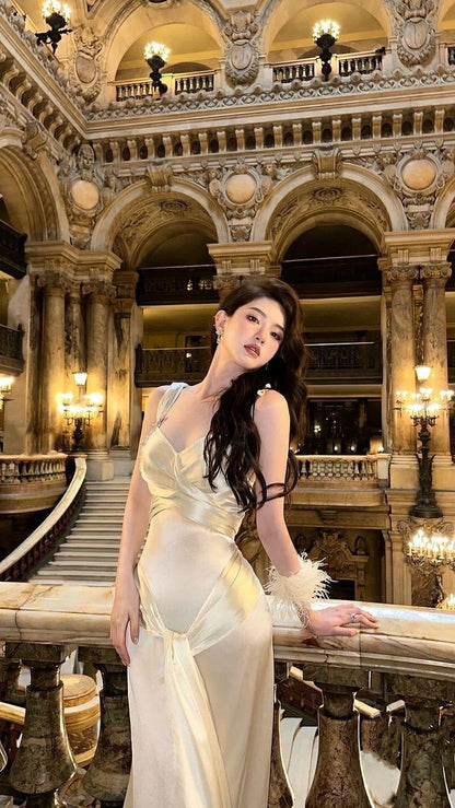Elegant Sheath Straps Champagne Prom Dresses Long Formal Dress P1110 PreppyDress Elegant Sheath Straps Champagne Prom Dresses Long Formal Dress P1110 PreppyDress
