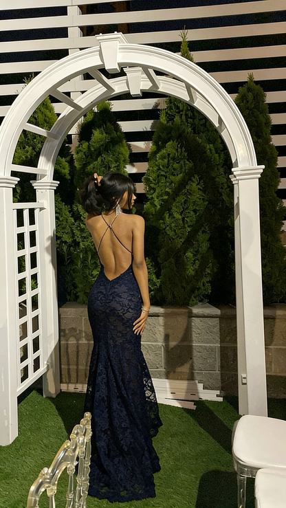 Elegantes Meerjungfrau-Abendkleid aus rosa Spitze für den Abschlussball, festliches Abendkleid P1143