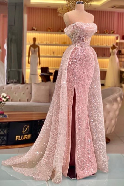 Luxury Mermaid Pink Floor Length Sleeveless Sequin Prom Dress P1173 PreppyDress Luxury Mermaid Pink Floor Length Sleeveless Sequin Prom Dress P1173 PreppyDress