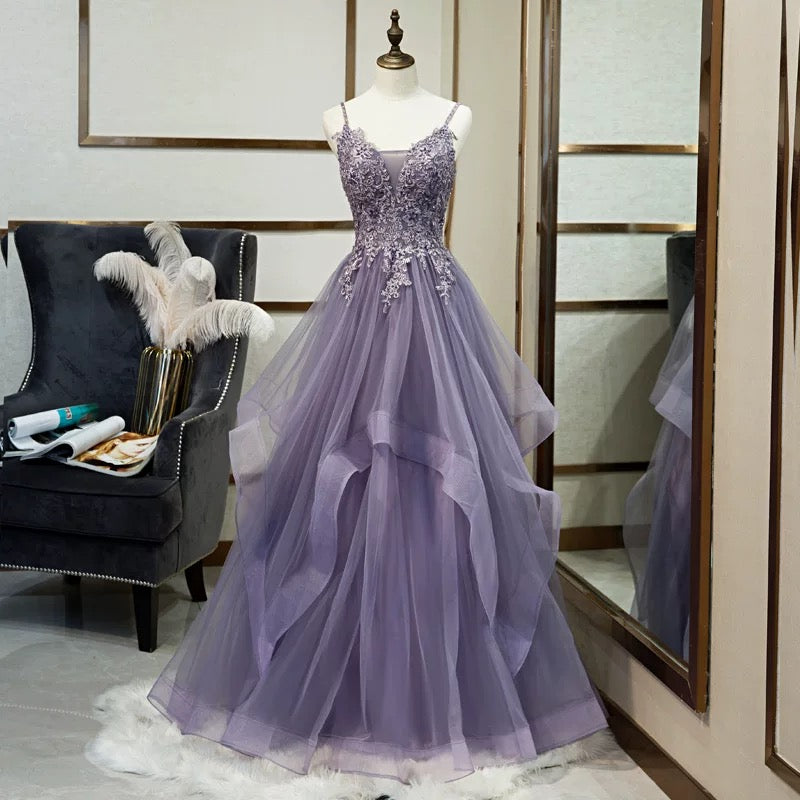 Robe de bal longue sans manches en dentelle pour le bal de promo P1174