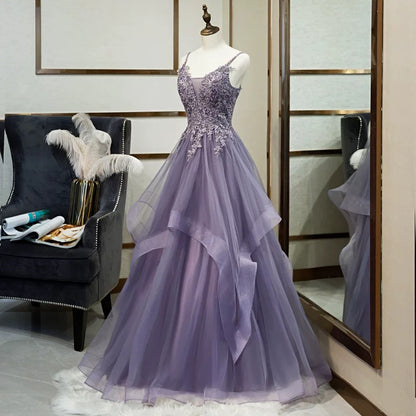 Robe de bal longue sans manches en dentelle pour le bal de promo P1174