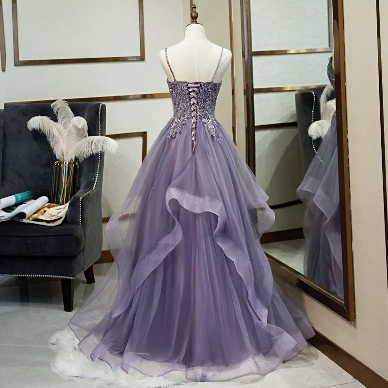 Robe de bal longue sans manches en dentelle pour le bal de promo P1174